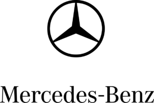 Logo officiel Mercedes-Benz, constructeur automobile premium partenaire du secteur du transport avec chauffeur.